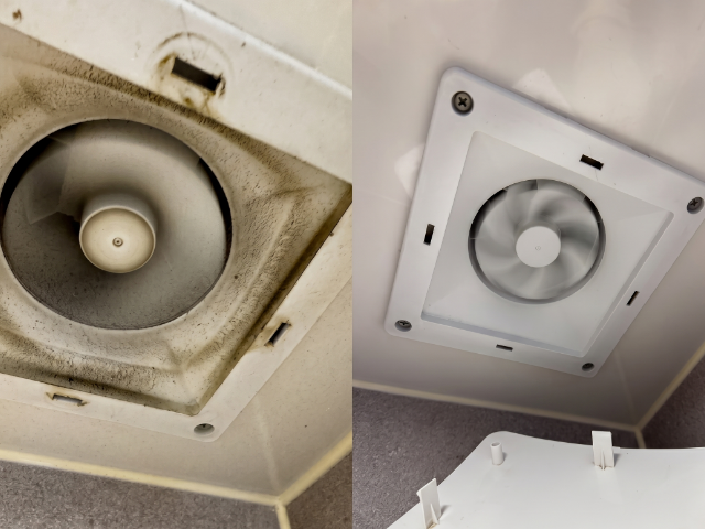 욕실 환풍구 분해 청소 비포 애프터